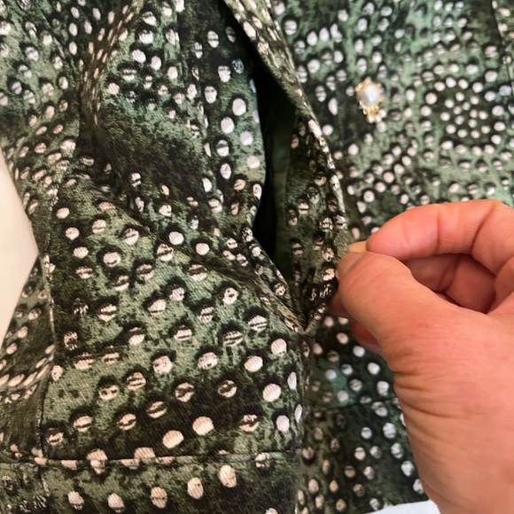 St. John Sport by Marie Gray Green Studded Jean Jacket - Picture 16 of 16